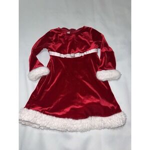 ASHLEY ANN holiday dress  Girl's Size‎ 24 M Red Sparkle Faux Fur Trim